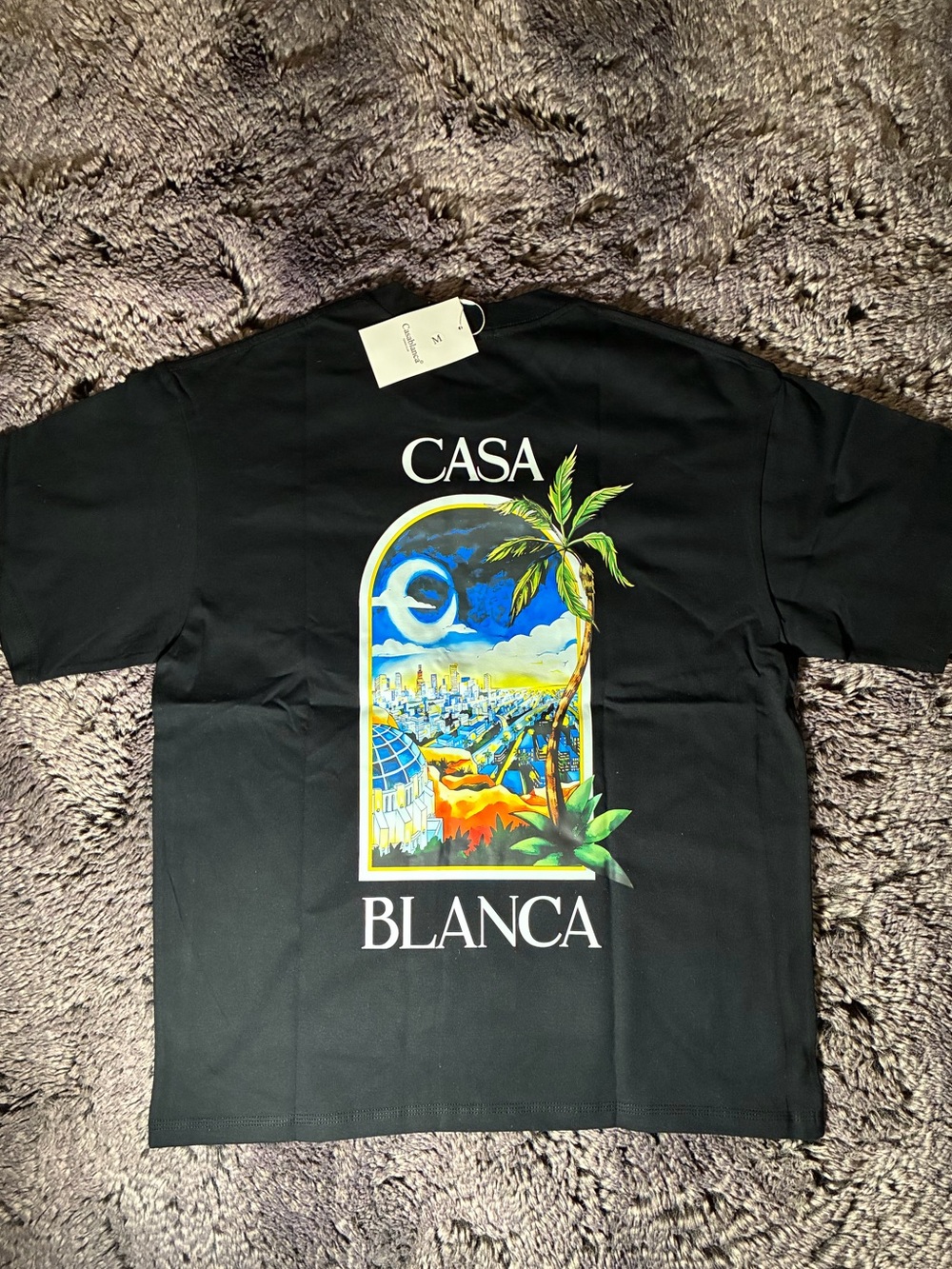 Casablanca Black Short-Sleeve Graphic Tee